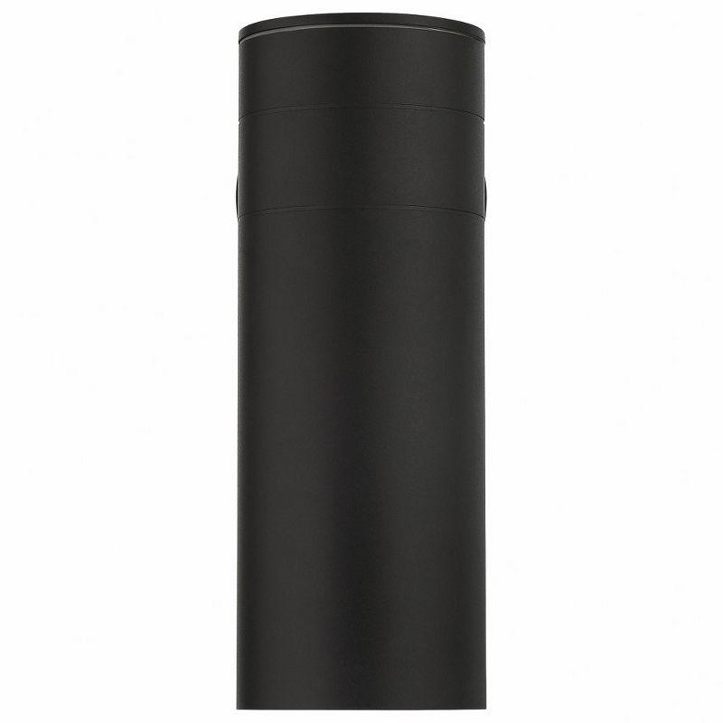 Black Steel Cylinder Dimmable Outdoor Wall Sconce