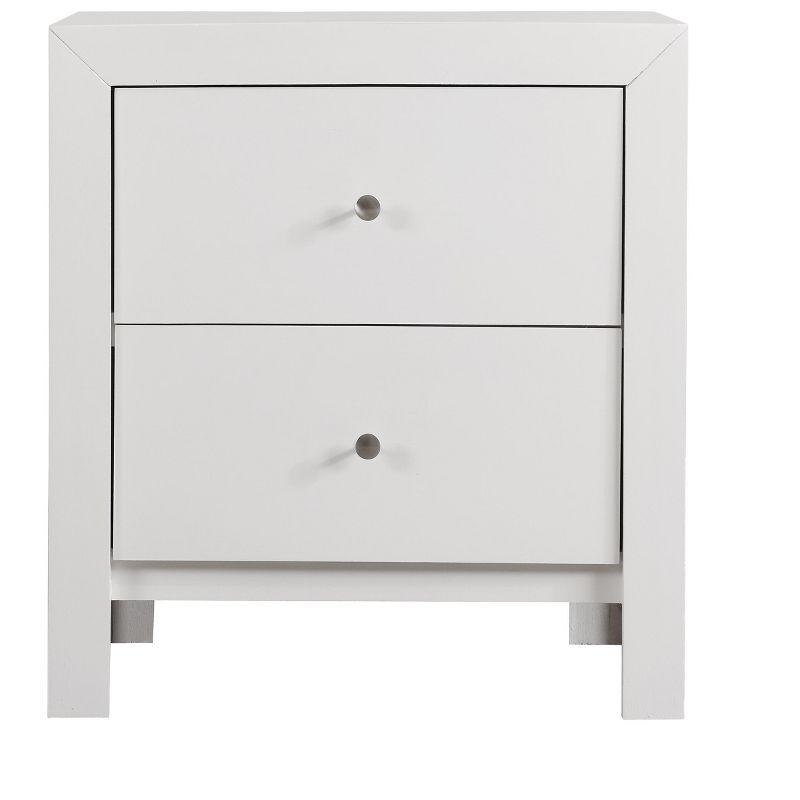 Burlington 25" White Wood 2-Drawer Nightstand