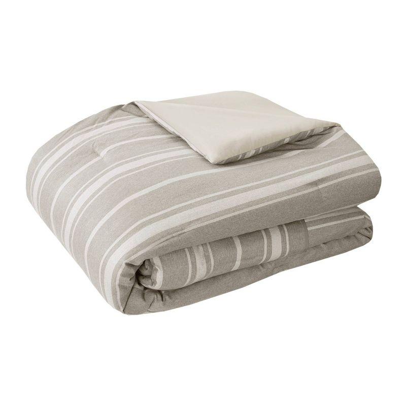 Kent 3 Piece Striped Herringbone Oversized Comforter Set