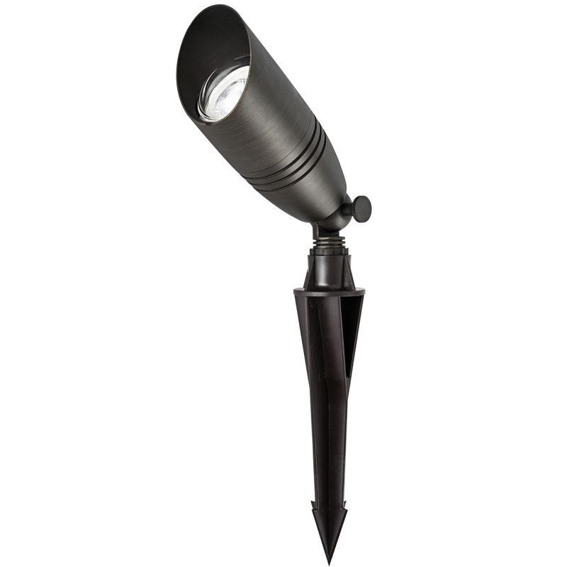 Elegant Lighting Outdoor 12V Cast Brass spot light 3 inch Wide x 8.5 inch High in Dark Bronze with spring