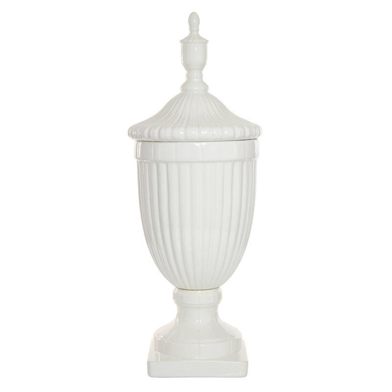 26" Modern Ceramic Urn Vase White - Olivia & May: Large Tabletop Decor, Novelty Design