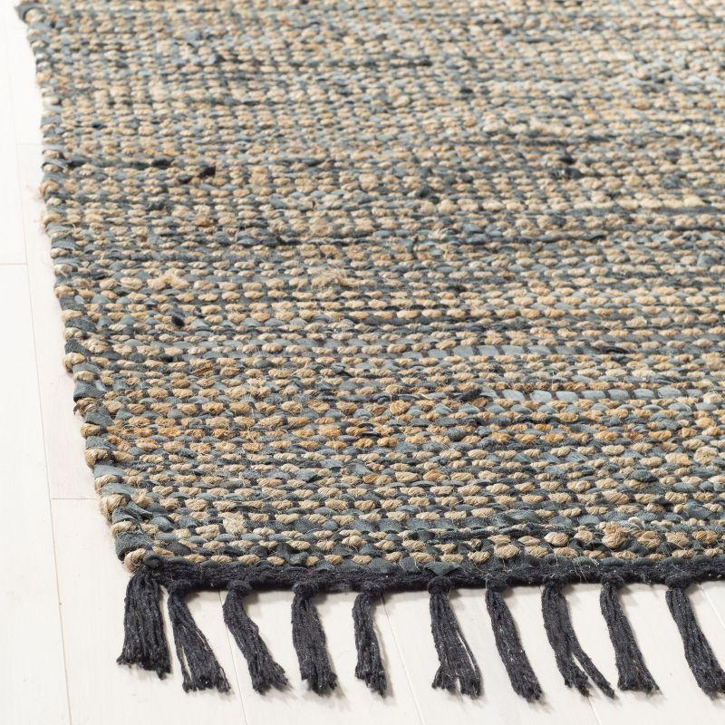 Vintage Leather VTL203 Hand Woven Indoor Area Rug - Grey - 8'x10' - Safavieh
