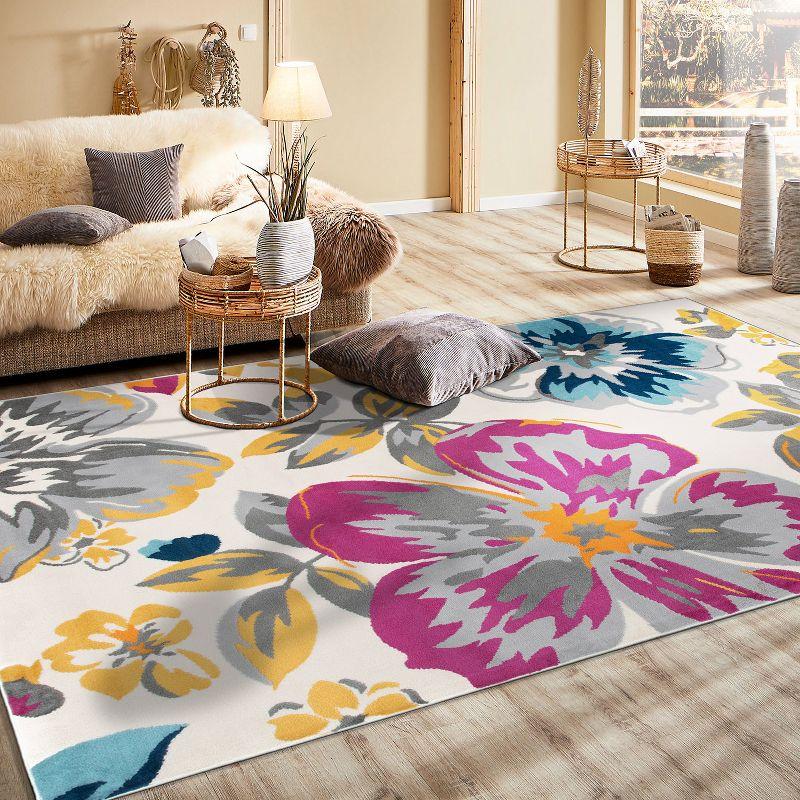 World Rug Gallery Modern Floral Design Multi 3'1" x 5' Area Rug