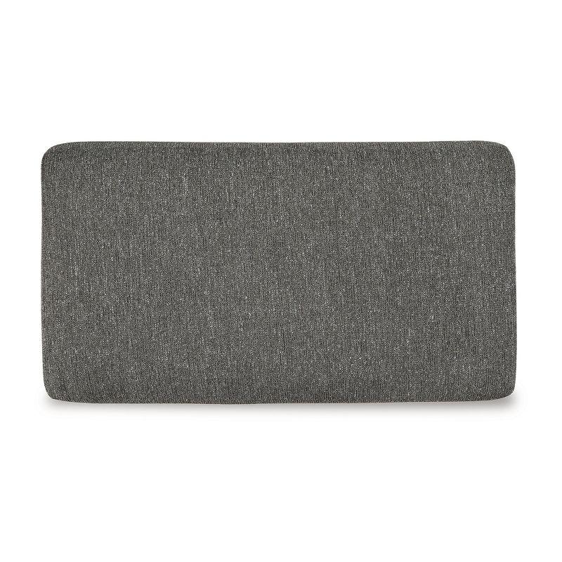 Signature Design by Ashley Gardiner Contemporary Firmly Cushioned Polyester Upholstery Ottoman with Exposed Faux Wood Finish Feet, Dark Gray