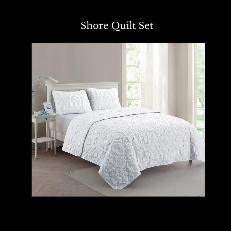 VCNY Shore 3-Piece Embossed Quilt Set