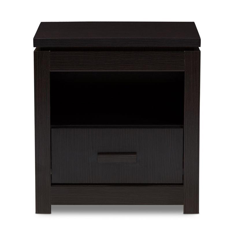 Bienna Wenge Brown Modern 1-Drawer Nightstand