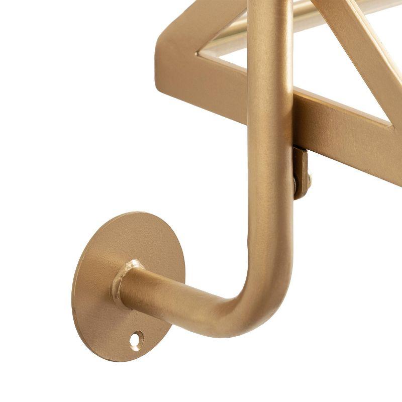 Kate & Laurel All Things Decor 18"x30" Marit Three-Tier Wall Shelf Gold