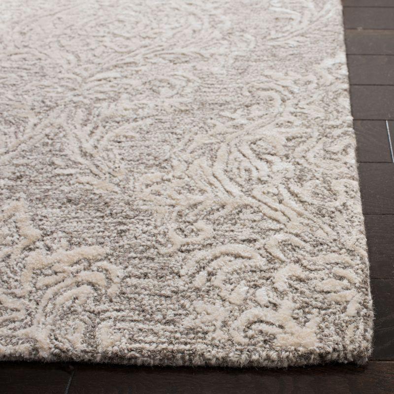 Ivory and Gray Hand-Tufted Wool Area Rug