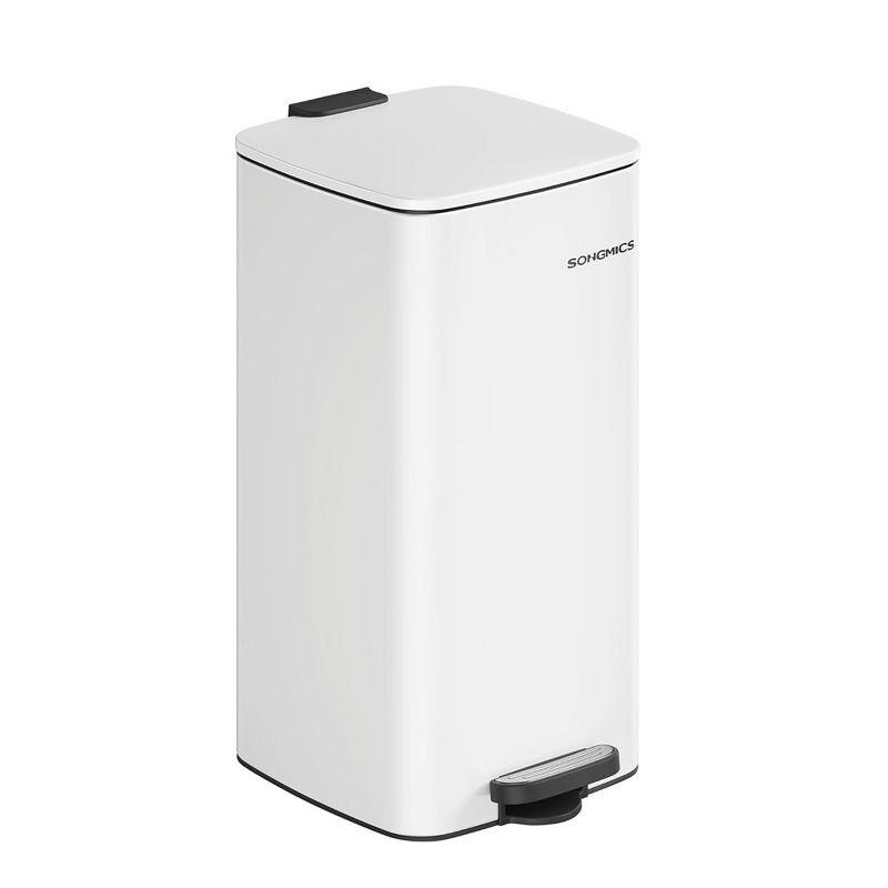 8-Gallon Cloud White Stainless Steel Kitchen Trash Can