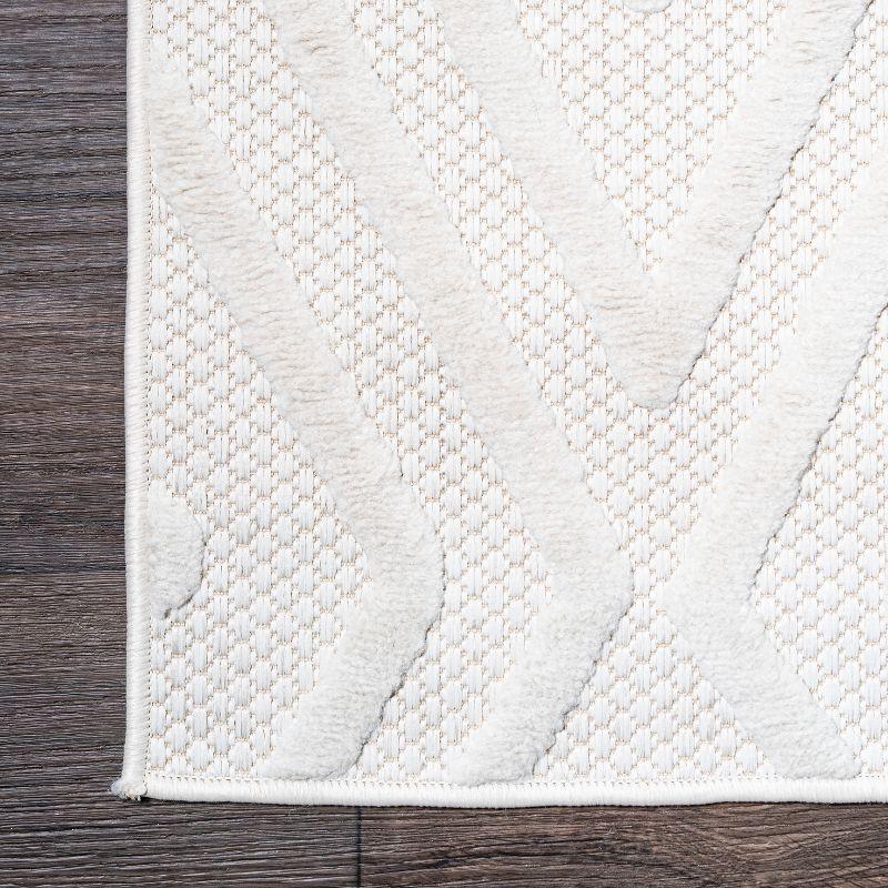 5' x 5' Balansat Moroccan Diamond Indoor/Outdoor Area Rug, Ivory - JONATHAN Y