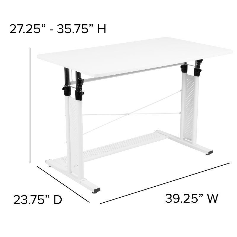 Flash Furniture Height Adjustable (27.25-35.75"H) Sit to Stand Home Office Desk