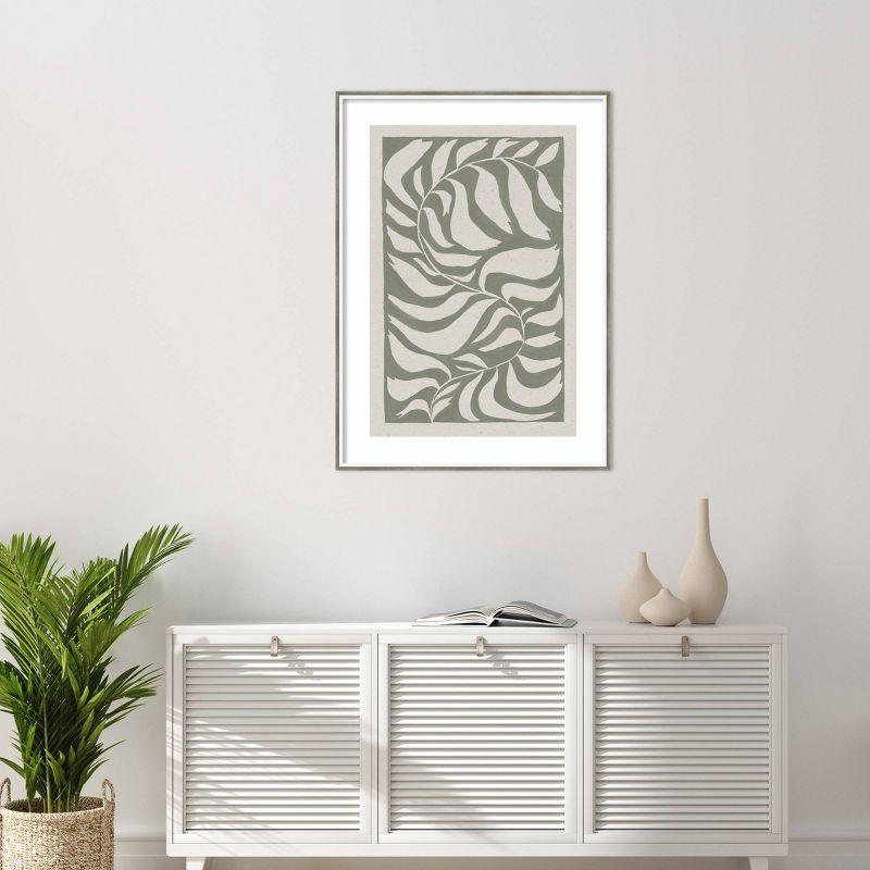 30"x41" Winding Vine by Moira Hershey: Sage Green, Abstract Botanical Art - Amanti Art