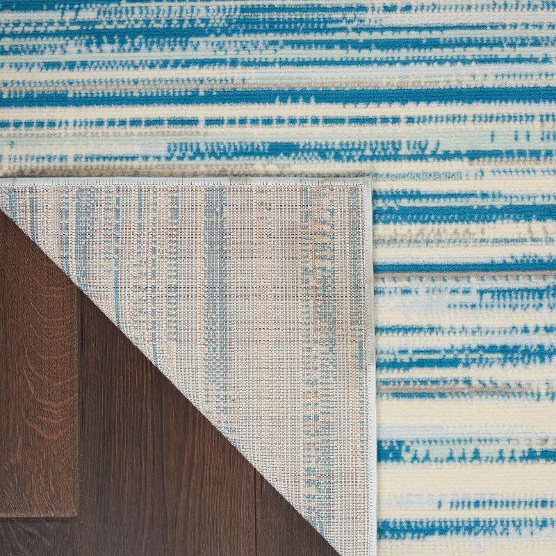 Nourison Jubilant 5'3" x 7'3" (5' x 7') Blue Area Rug Coastal Contemporary Striped by Nourison