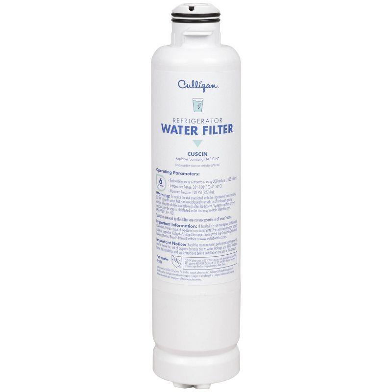 Culligan CUSCIN Replacement Samsung (HAF-CIN) Refrigerator Water Filter: Filters Odors, Lead, Chlorine, VOCs, Microplastics