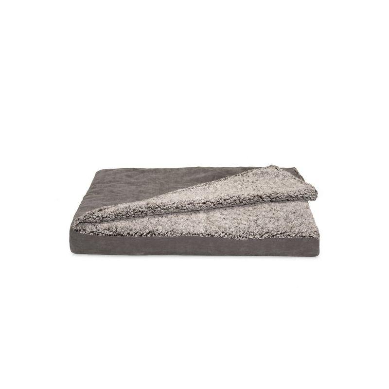 FurHaven Berber and Suede Blanket Top Mattress Memory Foam Dog Bed
