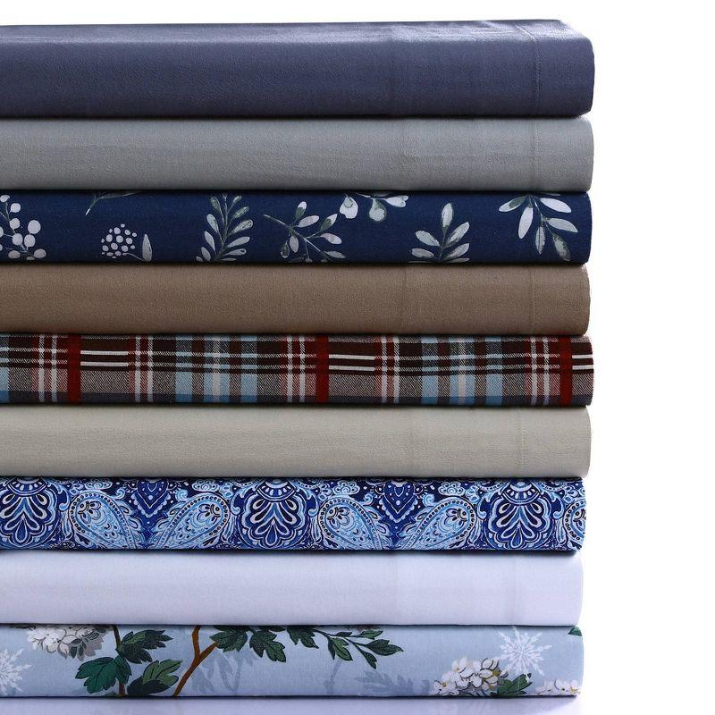Sofi Paisley Printed Flannel Oversized Duvet Cover Set - Azores Home