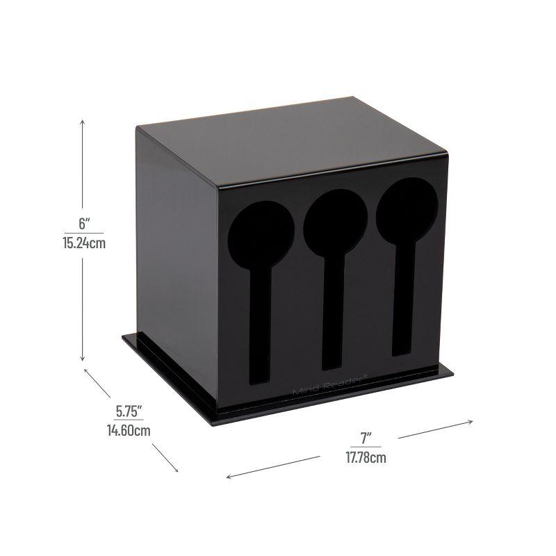 Mind Reader Mind Reader Utensil Dispenser, Silverware Organizer, Plastic Fork and Spoon DIspenser, Kitchen, 7"L x 5.75"W x 6"H, Black