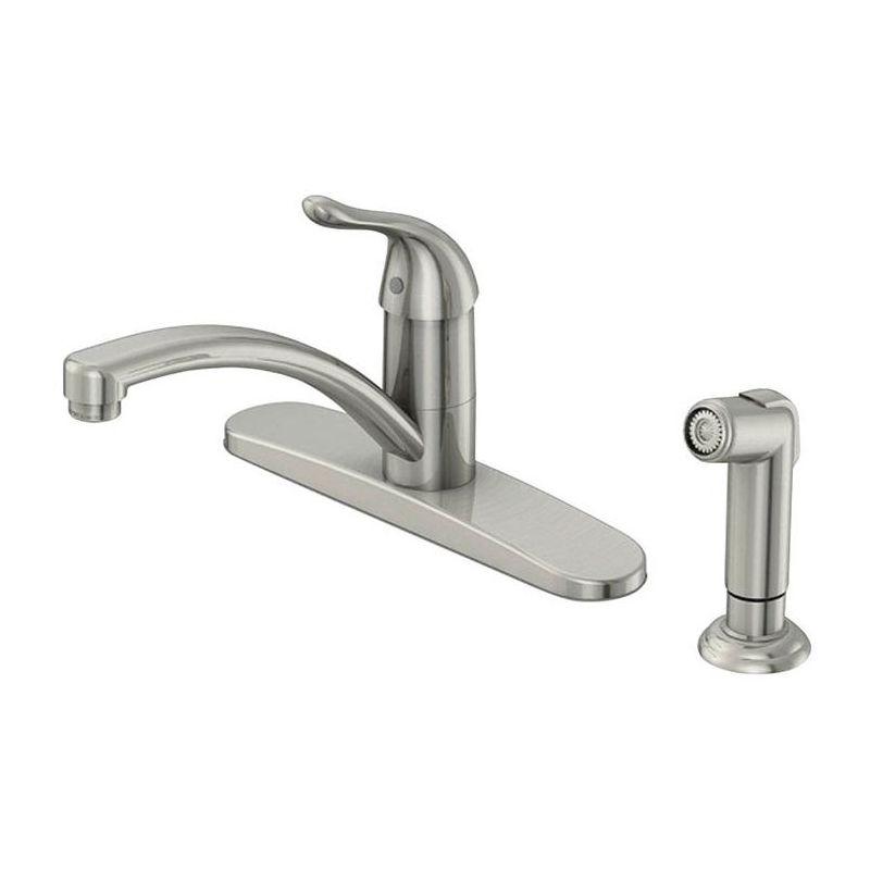 OakBrook Pacifica Brushed Nickel Single-Handle Kitchen Faucet with Side Sprayer