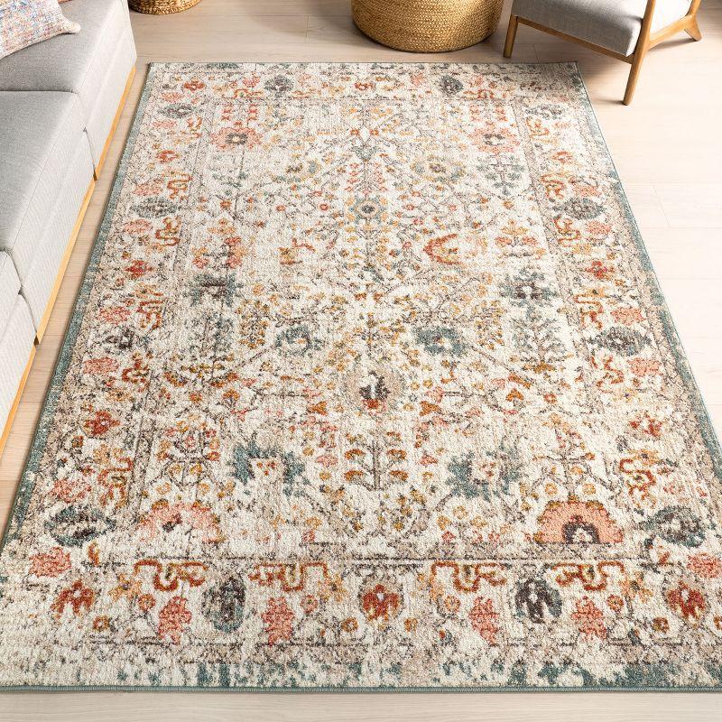 Nuloom Lenore Floral & Paisley 8x10 Indoor Area Rug for Living Room Bedroom Dining Room Kitchen, Beige/Multicolor