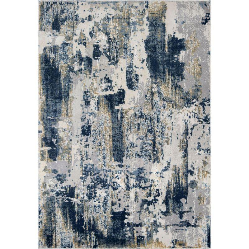 Auden Abstract Sapphire Blue Area Rug