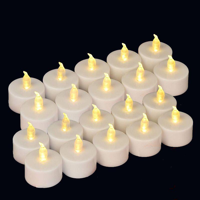 AndMakers 24-Piece Ivory LED Flameless Tea Light Candle Set