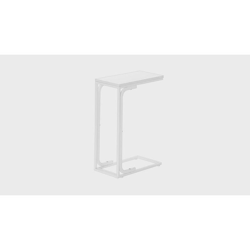 Monarch Specialties Accent Table C-Shaped End Side Snack Living Room Bedroom Metal Laminate White Contemporary Modern