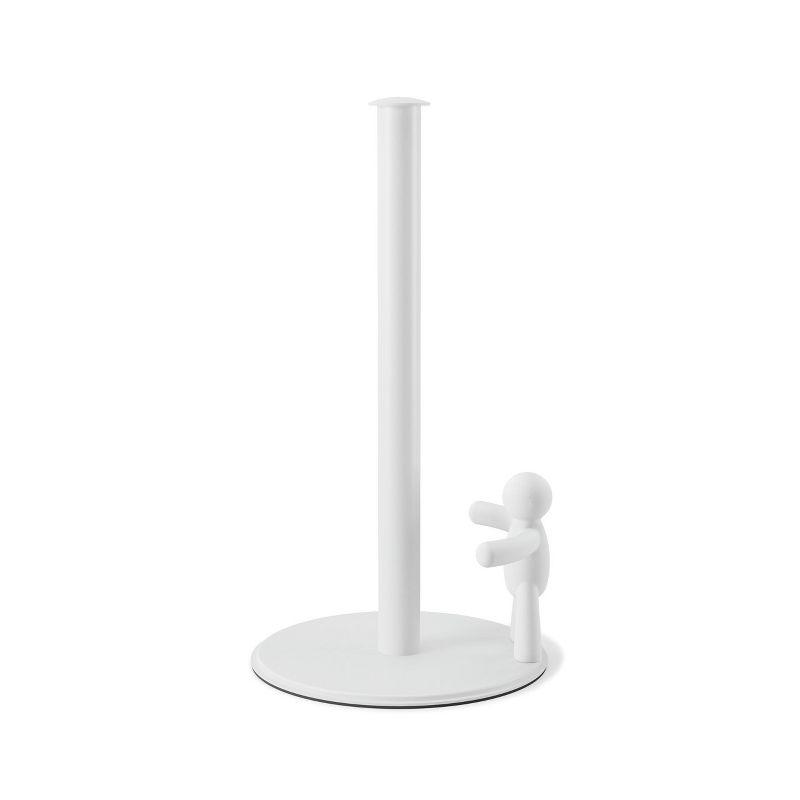 White Iron Buddy Freestanding Paper Towel Holder