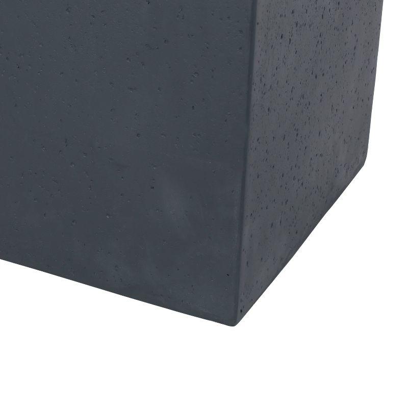 Aidan Outdoor Light Weight Concrete Square Tank Holder Side Table Dark Gray - Christopher Knight Home: Modern Patio Furniture, No Assembly Required