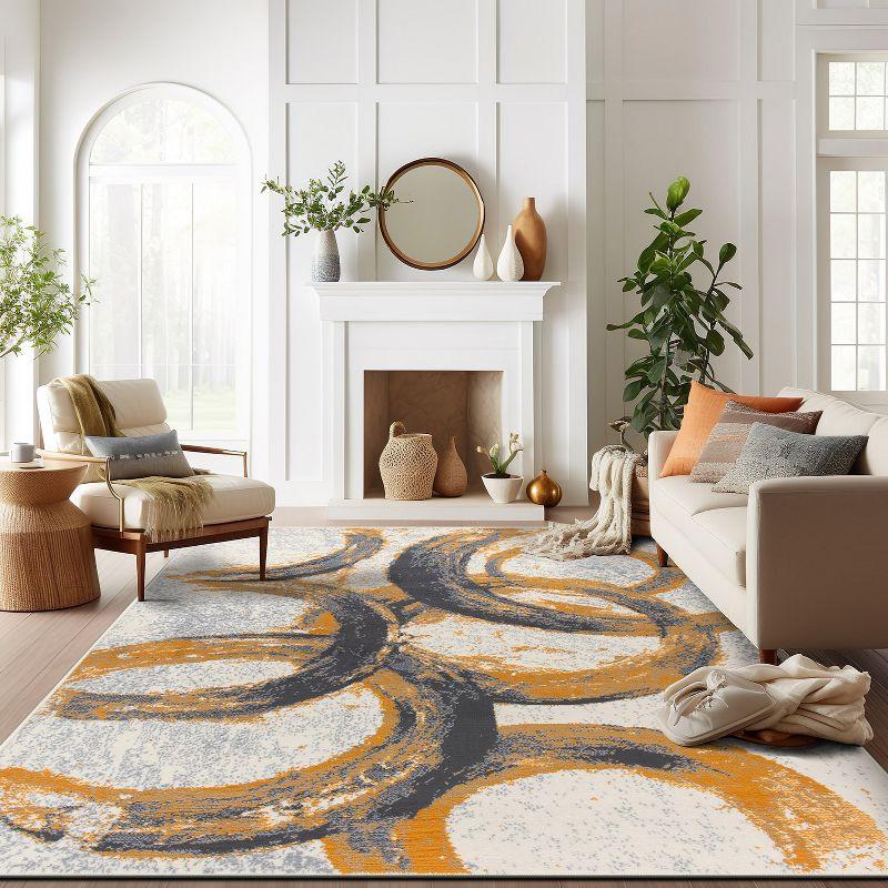 World Rug Gallery Contemporary Abstract Circles Area Rug