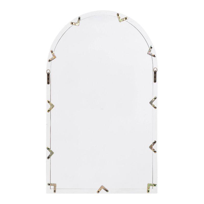 28"x44" Boldmere Arch Wall Mirror White - Kate & Laurel All Things Decor: Rustic Farmhouse Windowpane