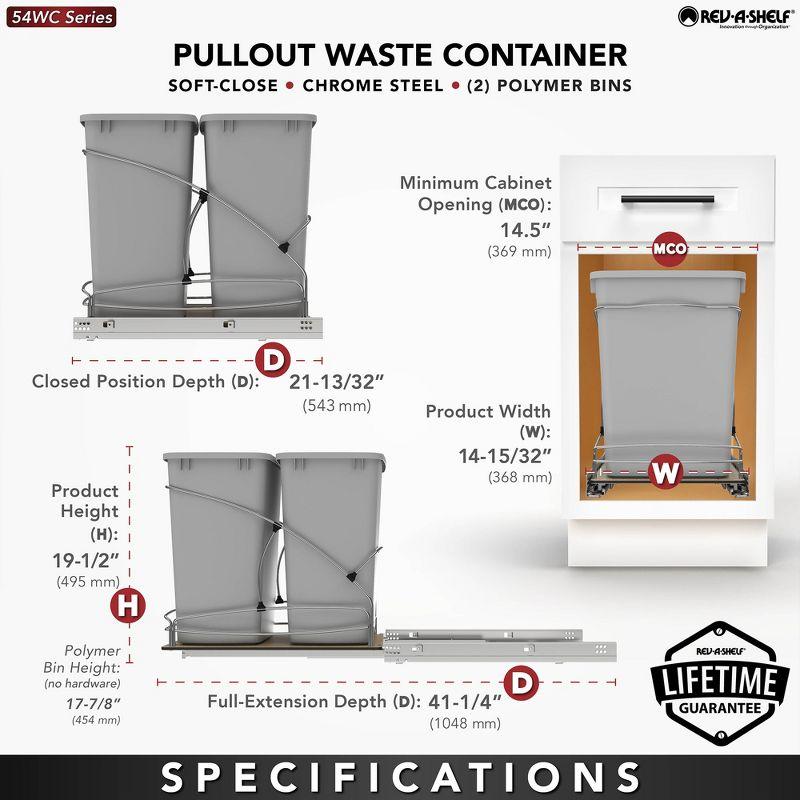 Rev-A-Shelf Rev-A-Shelf Double 27 qt. Pullout Trash Containers