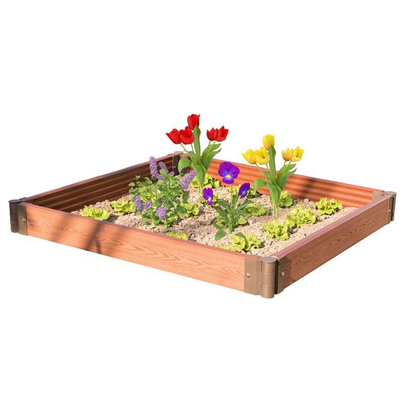 Classic Wood-Look Raised Outdoor Garden Bed Planter Box