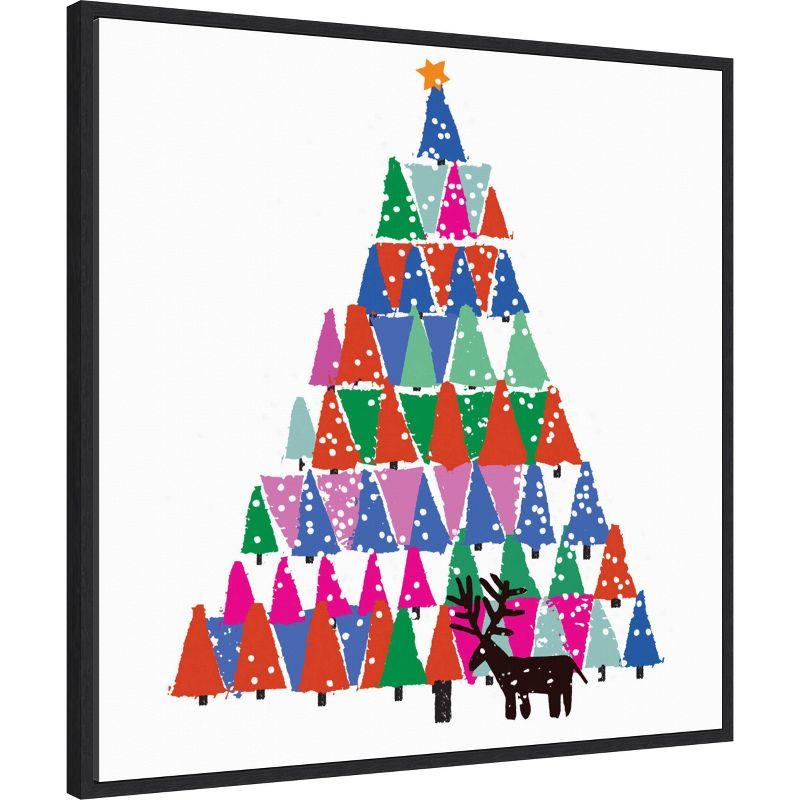 Amanti Art Christmas Tree by Jenny Frean Canvas Wall Art Print Framed 30-in. W x 30-in. H.