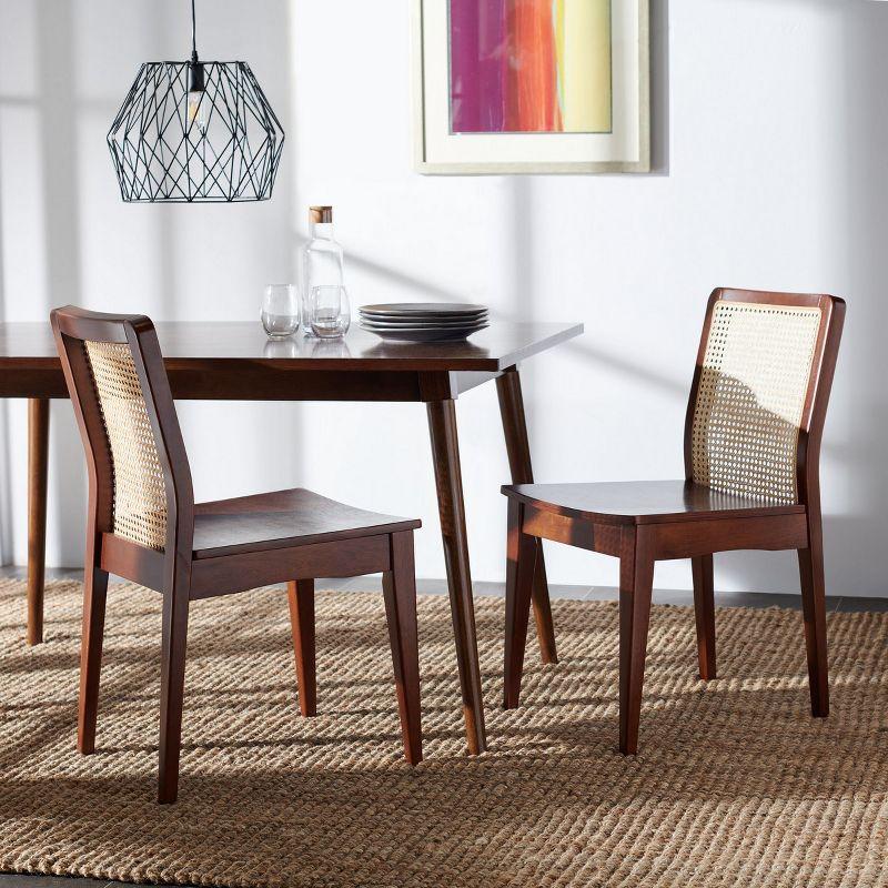 Benicio Coastal Dark Brown Rattan Dining Chair Set