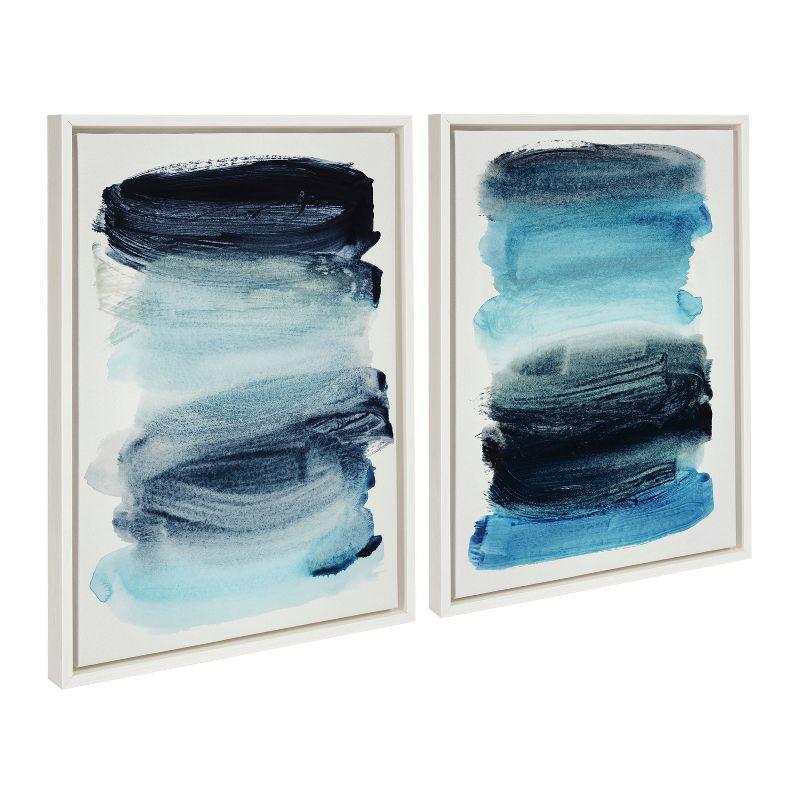 Sylvie Blue Palette I and II Abstract Canvas Art Set