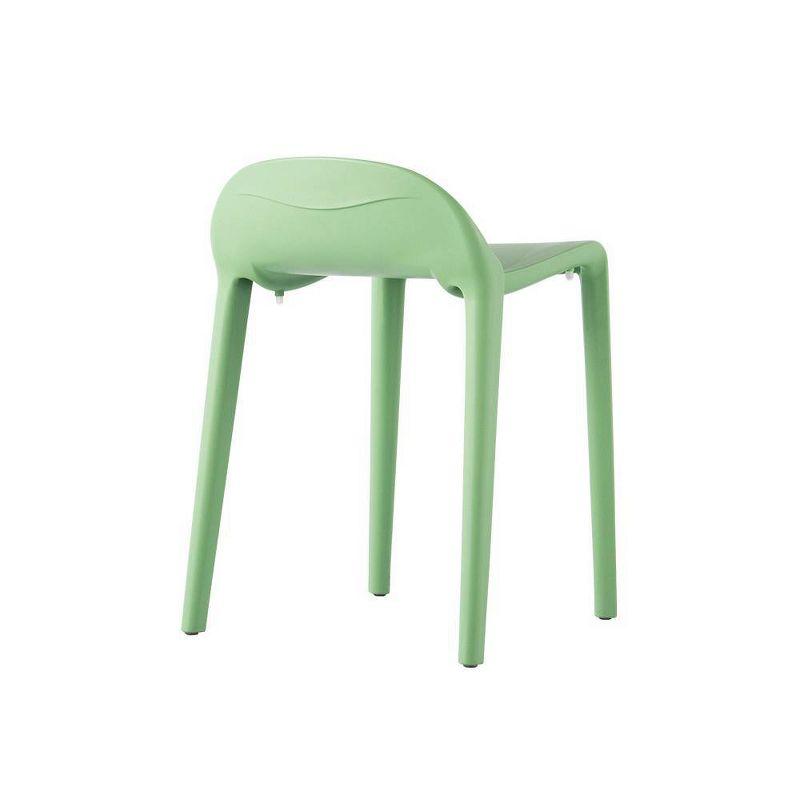2pc Joyous Short Stools - Green - Lagoon: Resin Frame, Contoured Seat, No Assembly, UV & Weather-Resistant