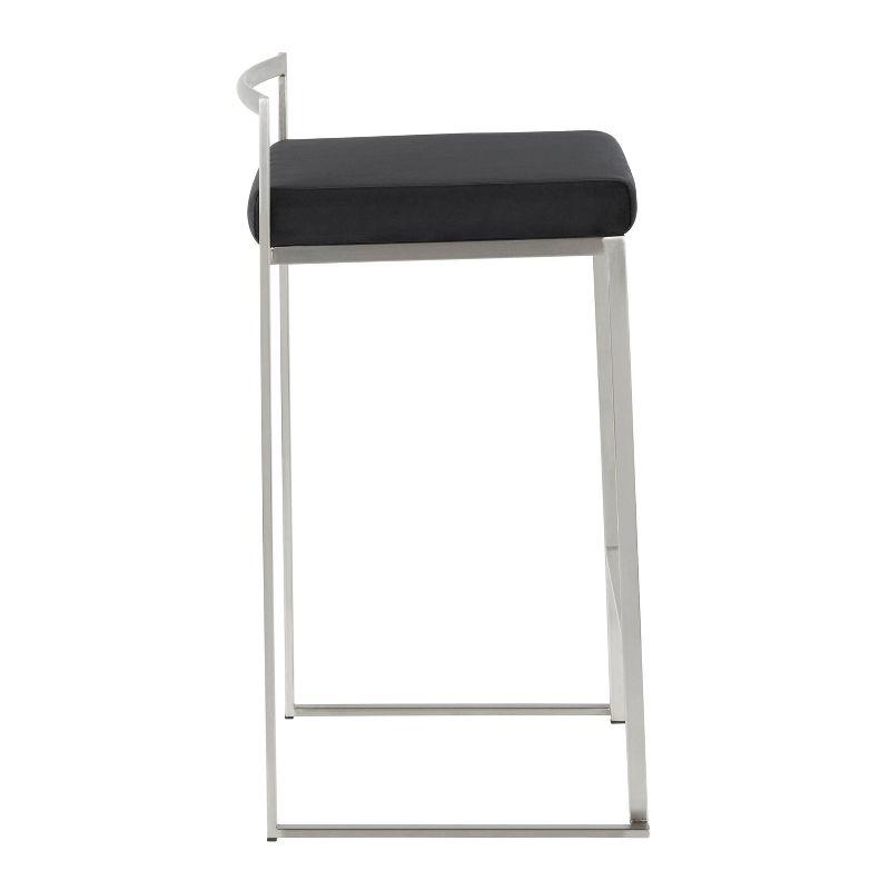 Set of 2 Fuji Contemporary Stackable Barstools - LumiSource