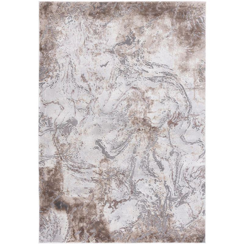 Abstract Swirl 8' x 10' Grey Taupe Synthetic Area Rug