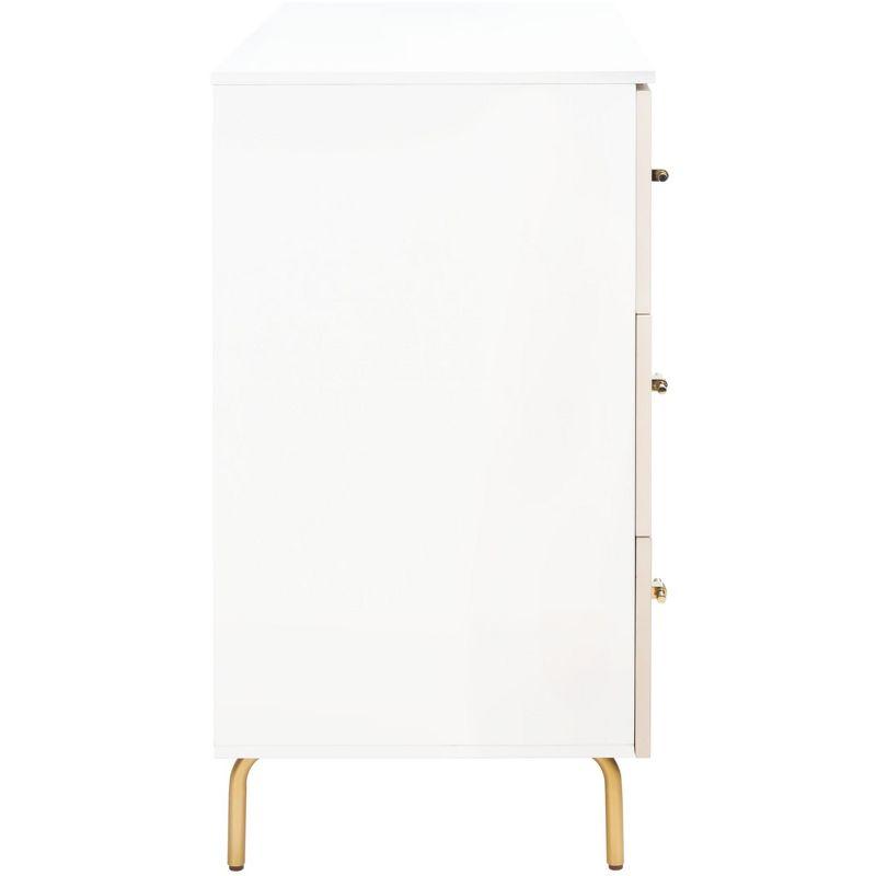 Genevieve 3 Drawer Dresser - White/White Washed - Safavieh
