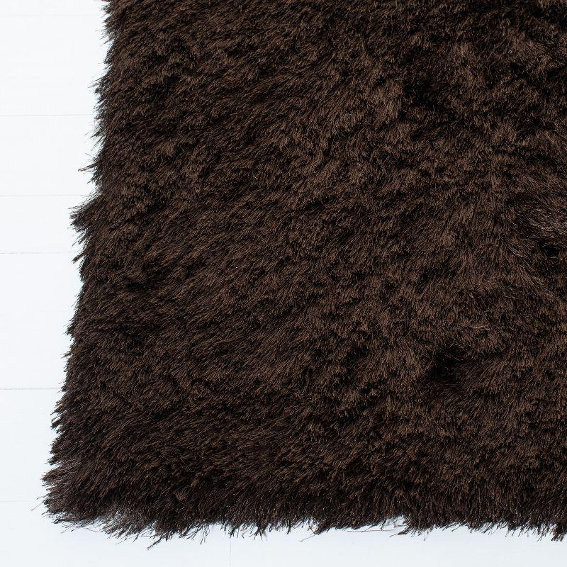 Paris Shag SG511 Hand Tufted Indoor Area Rug - Chocolate - 5'x5' Square - Safavieh