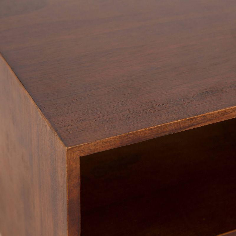 Kate & Laurel All Things Decor 12.5" x 10" x 7" Hutton Floating Wall Shelf with Drawer Walnut Brown: Wood Storage Display
