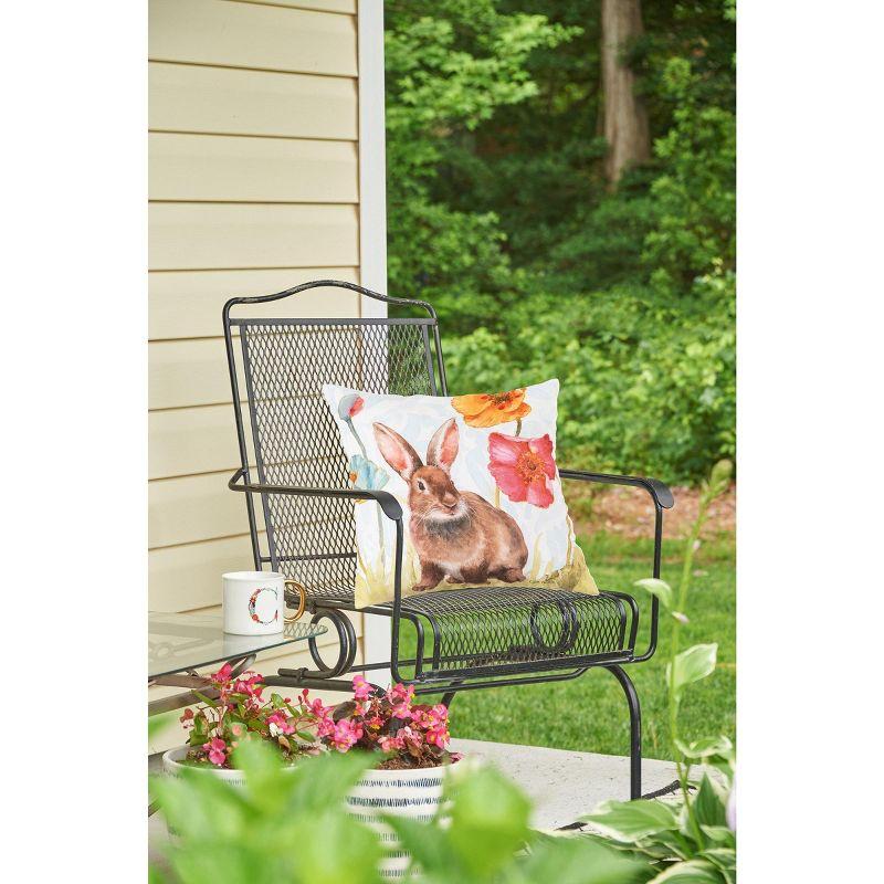 C&F Home 18" x 18" Sitting Bunny Easter Spring Themed Indoor/Outdoor Accent Throw Pillow
