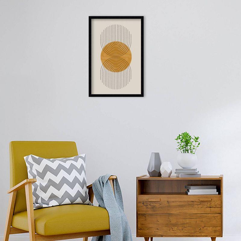 17" x 25" Perfect Point Yellow by The Miuus Studio Wood Framed Wall Art Print - Amanti Art: Modern Abstract Decor, Vertical Display