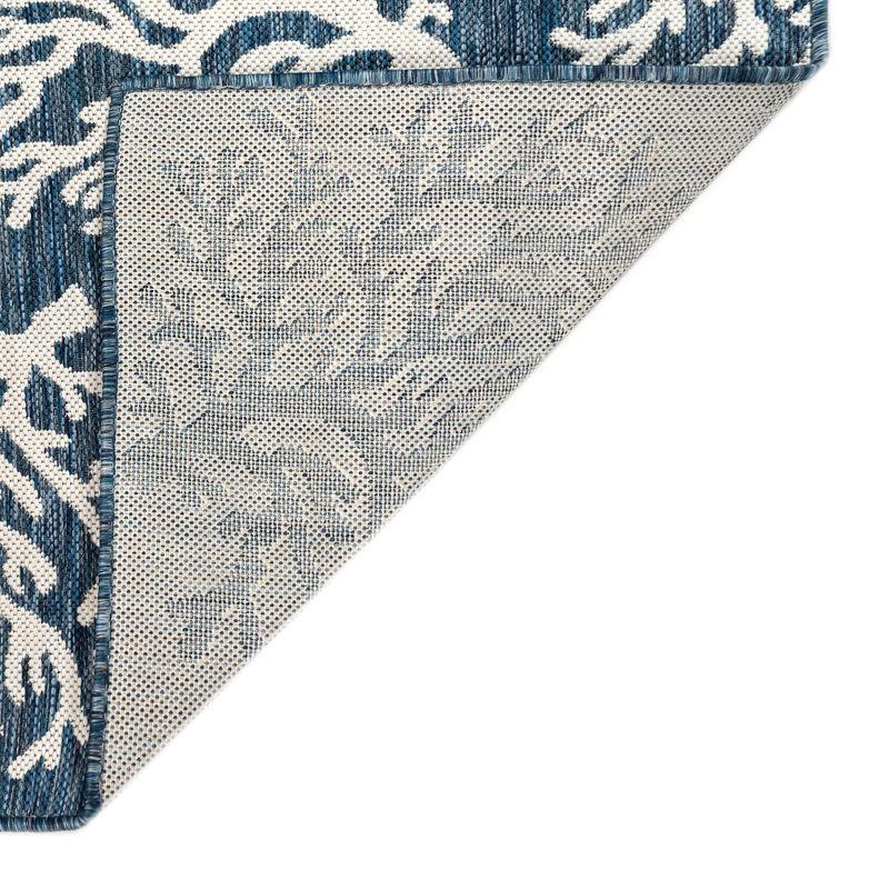 Liora Manne Carmel Coral Border Indoor/Outdoor Rug Navy 1'11" x 7'6"