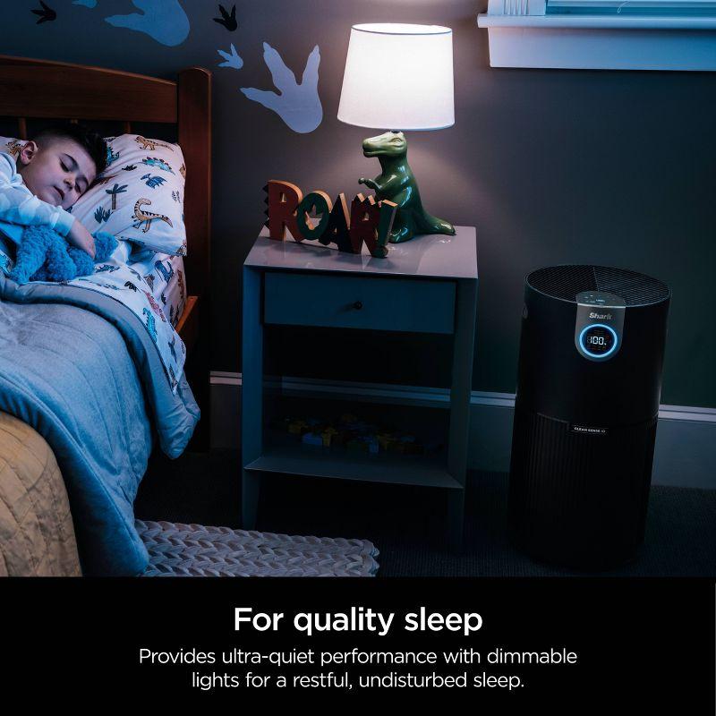 Shark Air Purifier MAX with True NanoSeal HEPA, Cleansense IQ, Odor Lock, Cleans up to 1200 Sq. Ft, Charcoal Gray, HP202: Programmable Timer