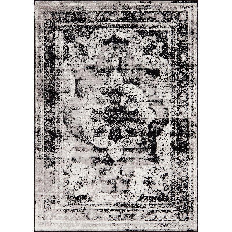 Salle Garnier Sofia Black Rectangular Indoor Area Rug