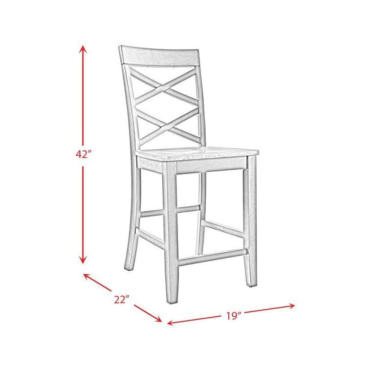 6pc Regan Counter Height Dining Set Table, 4 Side Chairs and Bench Gray - Picket House Furnishings