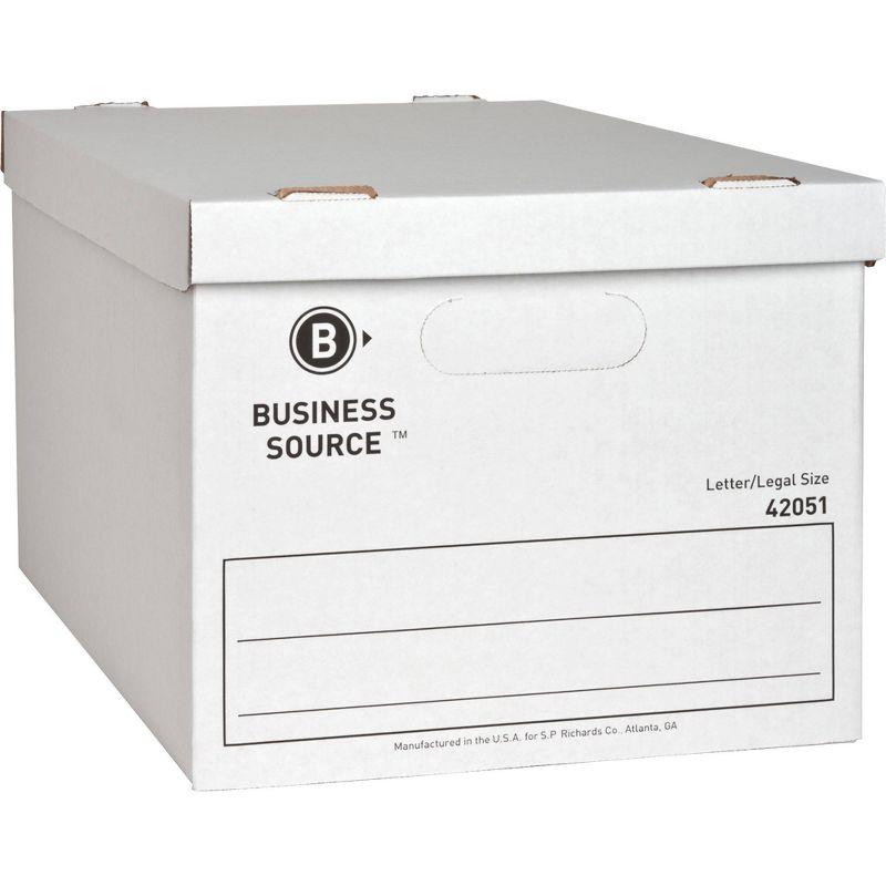 Business Source Storage File, Letter/Legal, 12"x15"x10", White, 12-Pack
