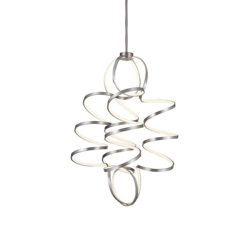 Synergy Antique Silver 41'' LED Helical Statement Chandelier