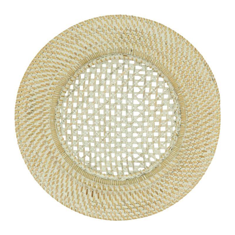 Handcrafted Natural Rattan Round Charger Plates, Set of 4